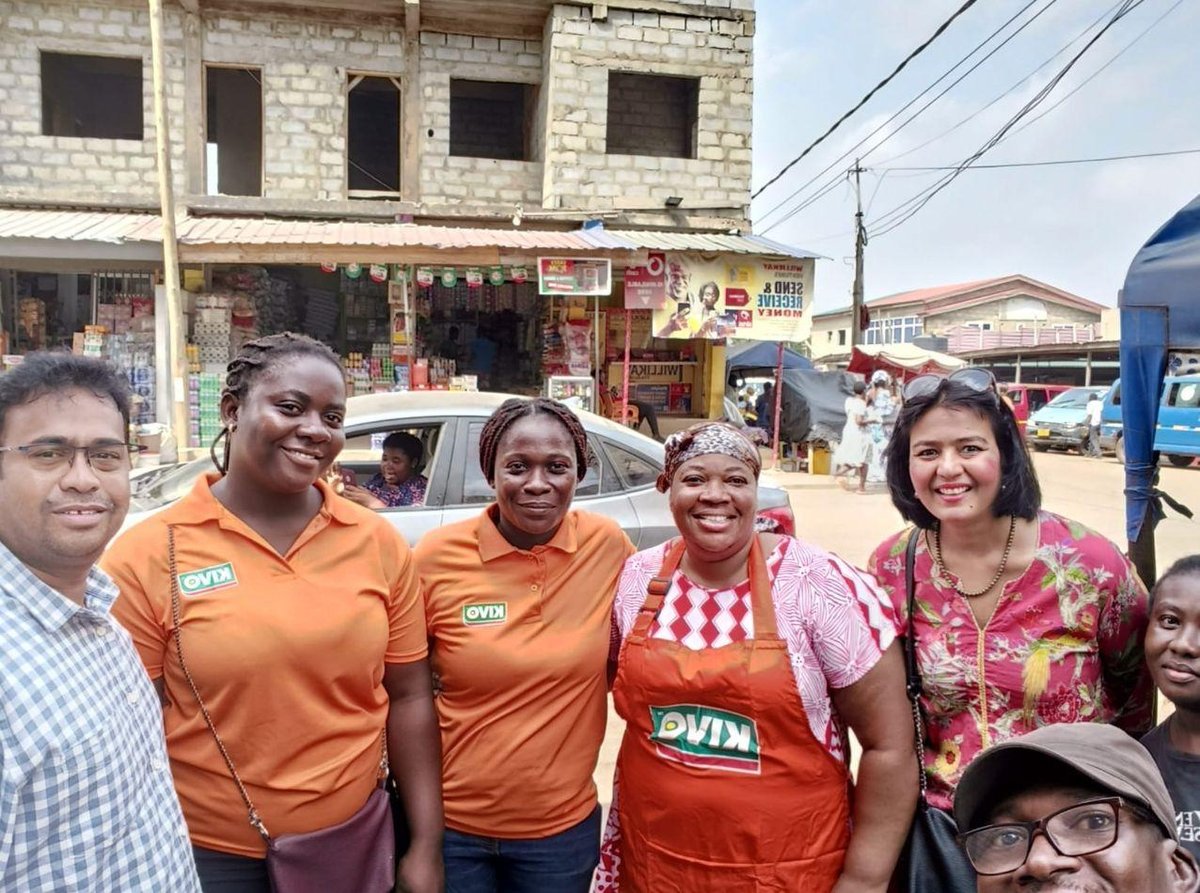 Vani with the Kivo team at a market in Ghana